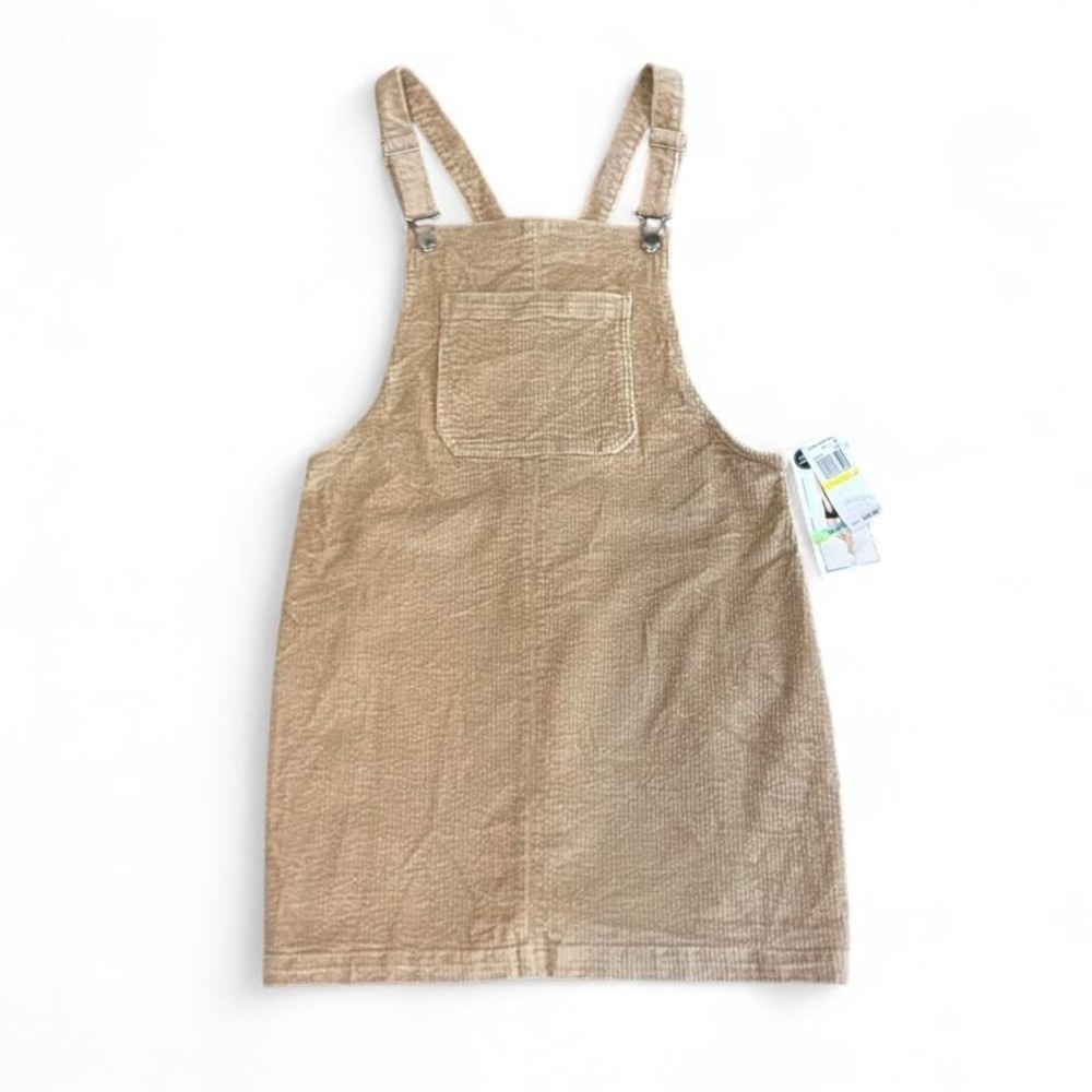 Tan corduroy overall dress, size M